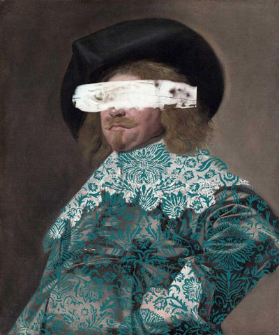 Masked Master II White Modern Wood Framed Art Print with Double Matting by Studio W