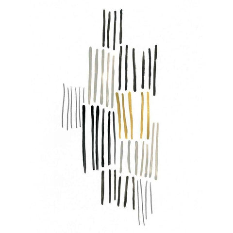 Ley Lines I Black Modern Wood Framed Art Print with Double Matting by Vess, June Erica