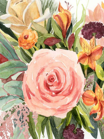 West Flora I Black Ornate Wood Framed Art Print with Double Matting by Popp, Grace