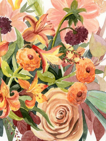 West Flora II White Modern Wood Framed Art Print with Double Matting by Popp, Grace