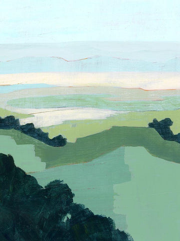 Halcyon Overlook I White Modern Wood Framed Art Print with Double Matting by Popp, Grace