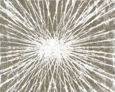 White Burst II White Modern Wood Framed Art Print with Double Matting by Studio W