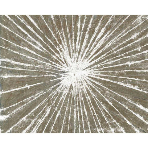 White Burst III Black Modern Wood Framed Art Print with Double Matting by Studio W