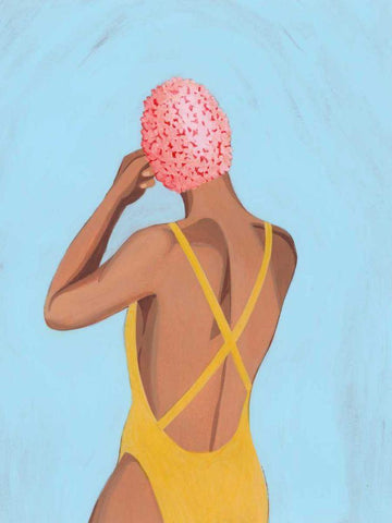 Swim Meet II White Modern Wood Framed Art Print with Double Matting by Popp, Grace