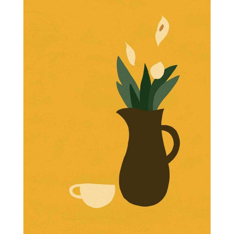 Mod Peace Lily I Gold Ornate Wood Framed Art Print with Double Matting by Green, Jacob