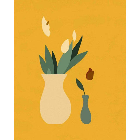 Mod Peace Lily II Black Modern Wood Framed Art Print with Double Matting by Green, Jacob