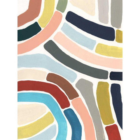 Mosaic Curve I Black Modern Wood Framed Art Print with Double Matting by Vess, June Erica