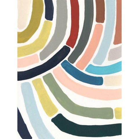 Mosaic Curve II Black Modern Wood Framed Art Print by Vess, June Erica