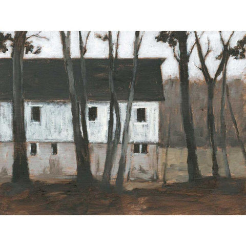 Autumn Barns I White Modern Wood Framed Art Print by Harper, Ethan