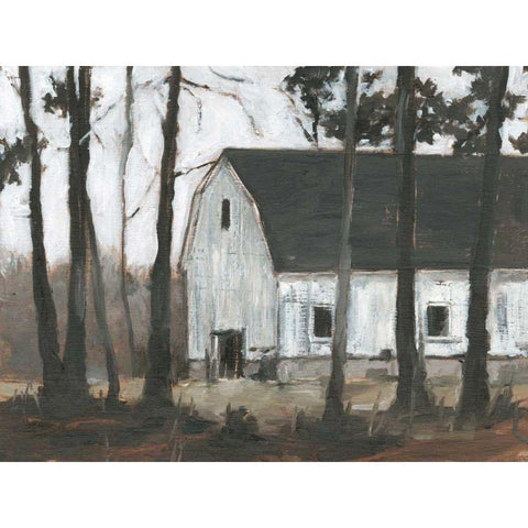 Autumn Barns II Black Modern Wood Framed Art Print with Double Matting by Harper, Ethan
