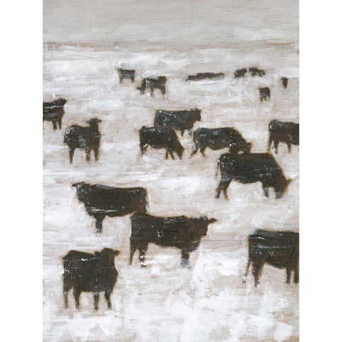 Winter Grazing II Black Modern Wood Framed Art Print by Harper, Ethan