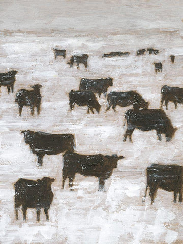 Winter Grazing II White Modern Wood Framed Art Print with Double Matting by Harper, Ethan