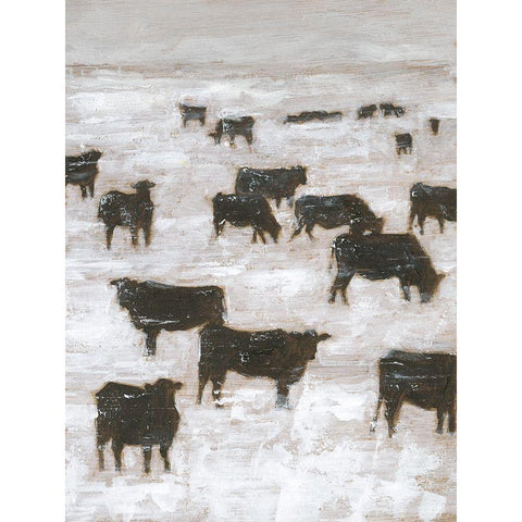 Winter Grazing II Black Modern Wood Framed Art Print with Double Matting by Harper, Ethan
