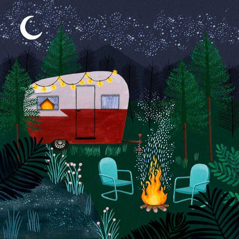 Beneath the Stars II White Modern Wood Framed Art Print by Popp, Grace