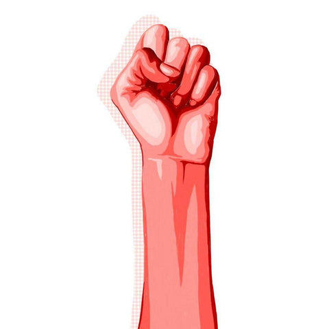 Color Block Fist II White Modern Wood Framed Art Print by Popp, Grace