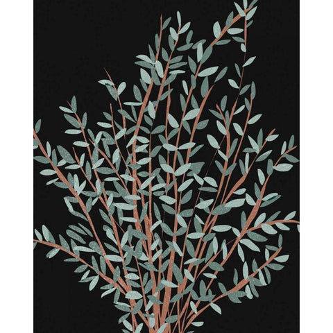 Gunni Eucalyptus I Black Modern Wood Framed Art Print with Double Matting by Wang, Melissa