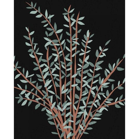 Gunni Eucalyptus II Black Modern Wood Framed Art Print with Double Matting by Wang, Melissa