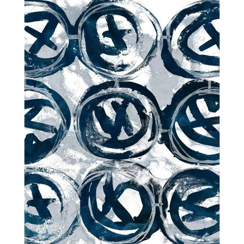Indigo Memory II White Modern Wood Framed Art Print by Vess, June Erica