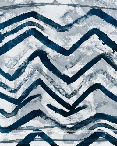 Indigo Memory IV White Modern Wood Framed Art Print with Double Matting by Vess, June Erica