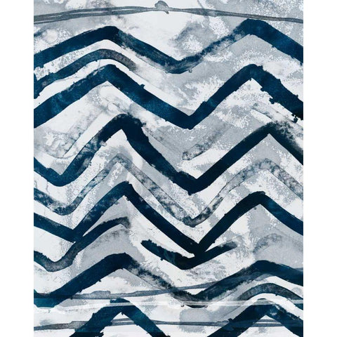 Indigo Memory IV White Modern Wood Framed Art Print by Vess, June Erica