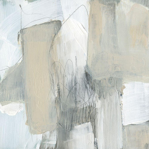 Kinetic Neutrals II Black Modern Wood Framed Art Print with Double Matting by Goldberger, Jennifer