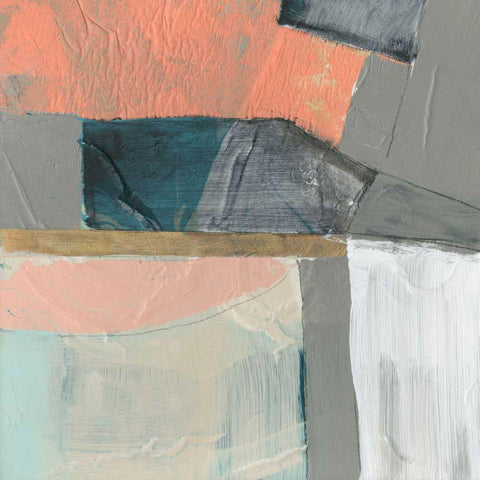 Hints of Coral I White Modern Wood Framed Art Print with Double Matting by Goldberger, Jennifer