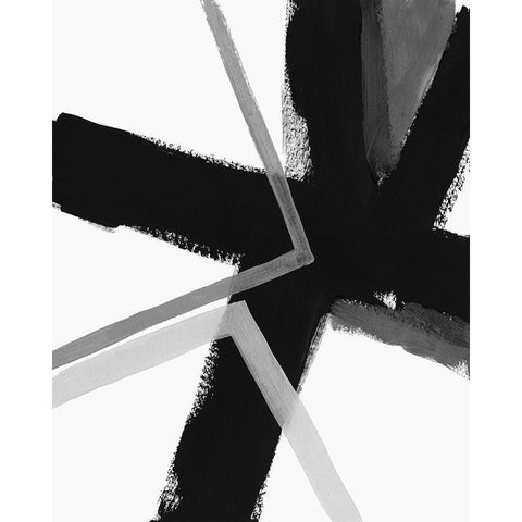 Angular Pulse II Black Modern Wood Framed Art Print with Double Matting by Vess, June Erica