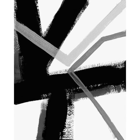 Angular Pulse III Black Modern Wood Framed Art Print with Double Matting by Vess, June Erica