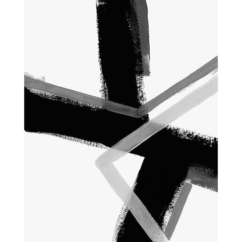 Angular Pulse IV Black Modern Wood Framed Art Print by Vess, June Erica