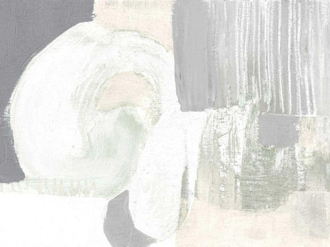 Neutral Curves I Black Ornate Wood Framed Art Print with Double Matting by Goldberger, Jennifer