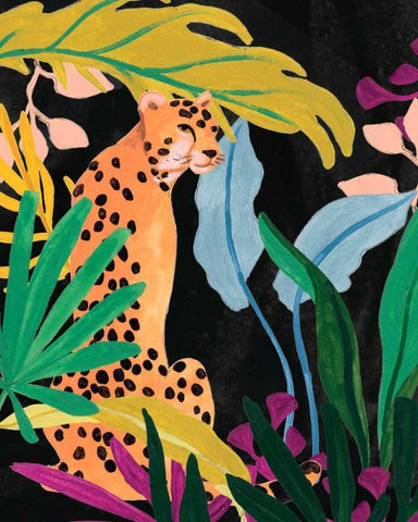 Cheetah Kingdom I White Modern Wood Framed Art Print with Double Matting by Vess, June Erica