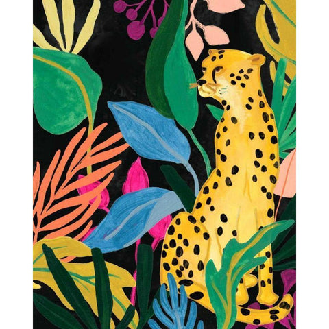 Cheetah Kingdom II Black Modern Wood Framed Art Print by Vess, June Erica