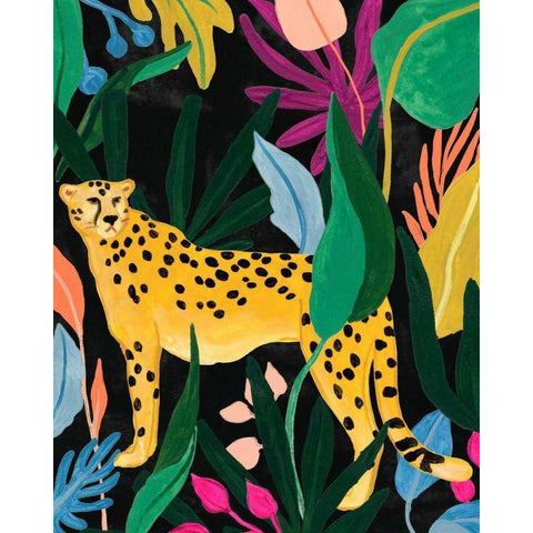 Cheetah Kingdom III Black Modern Wood Framed Art Print by Vess, June Erica