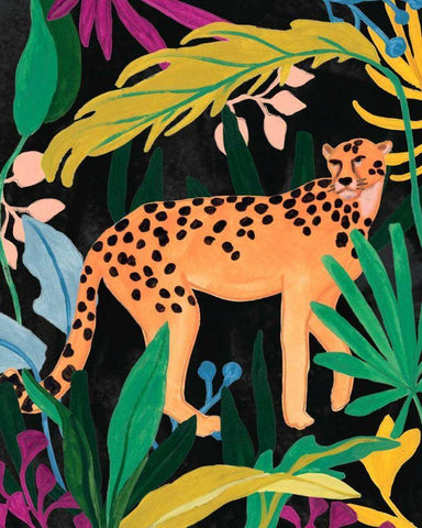Cheetah Kingdom IV White Modern Wood Framed Art Print with Double Matting by Vess, June Erica
