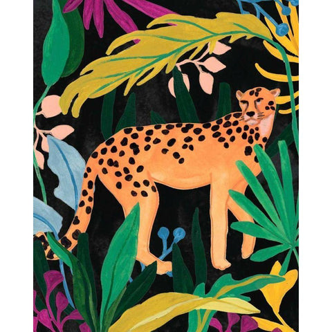 Cheetah Kingdom IV Black Modern Wood Framed Art Print with Double Matting by Vess, June Erica