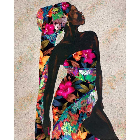 Woman Strong I Black Modern Wood Framed Art Print by Saunders, Alonzo