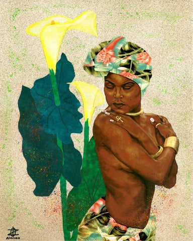 Woman Strong II Black Ornate Wood Framed Art Print with Double Matting by Saunders, Alonzo