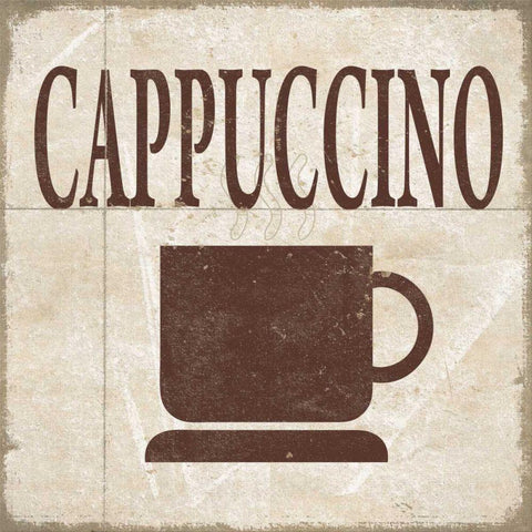 Simply Coffee I White Modern Wood Framed Art Print with Double Matting by Saunders, Alonzo