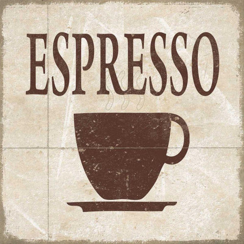 Simply Coffee II Black Modern Wood Framed Art Print with Double Matting by Saunders, Alonzo