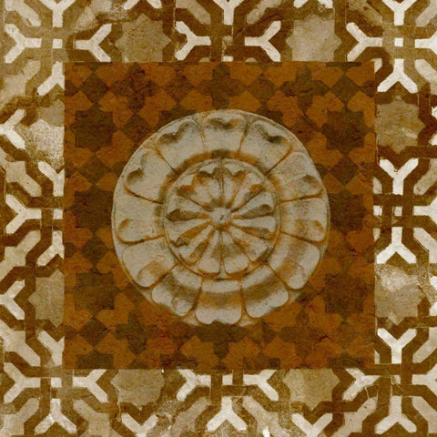 Squared Circle I Gold Ornate Wood Framed Art Print with Double Matting by Saunders, Alonzo