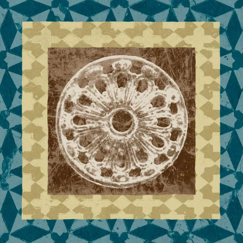 Squared Circle III White Modern Wood Framed Art Print with Double Matting by Saunders, Alonzo