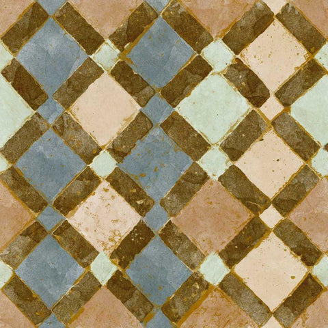 Tile of Squares II White Modern Wood Framed Art Print with Double Matting by Saunders, Alonzo