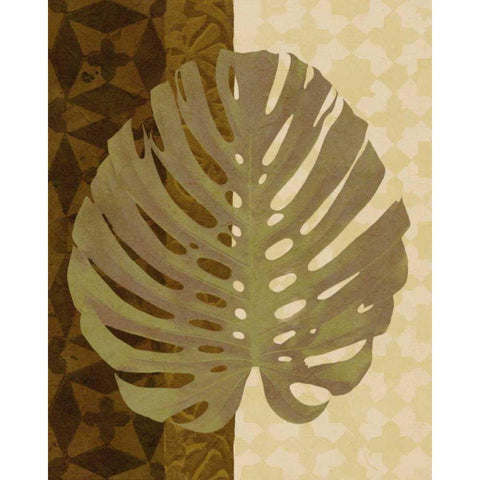Tropical Leaf I White Modern Wood Framed Art Print by Saunders, Alonzo