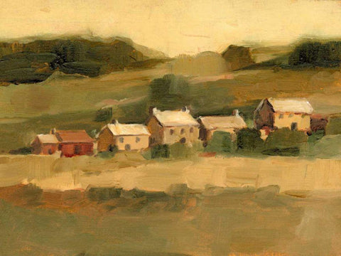 Hillside Sunset I Black Ornate Wood Framed Art Print with Double Matting by Harper, Ethan