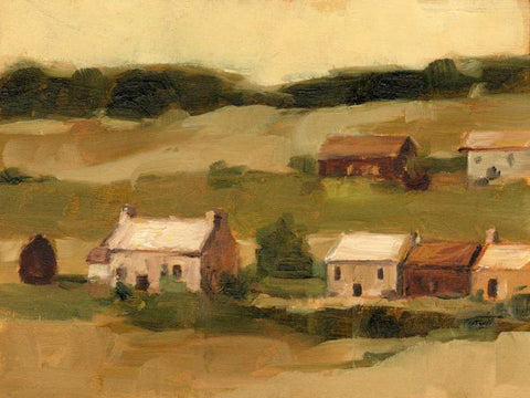 Hillside Sunset II White Modern Wood Framed Art Print with Double Matting by Harper, Ethan