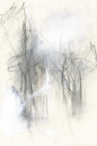 Finger Painting I White Modern Wood Framed Art Print with Double Matting by Goldberger, Jennifer