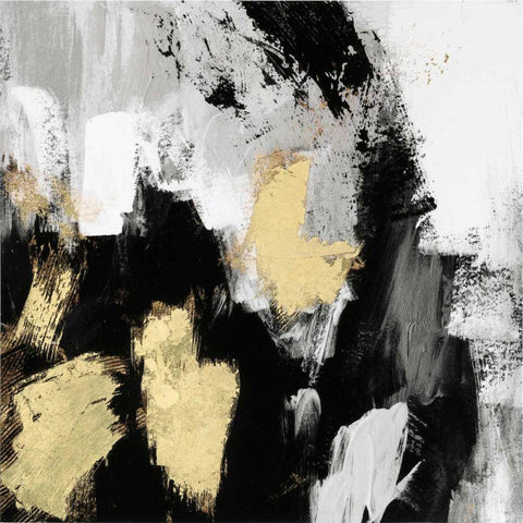 Neutral Gold Collage I Black Modern Wood Framed Art Print with Double Matting by Borges, Victoria