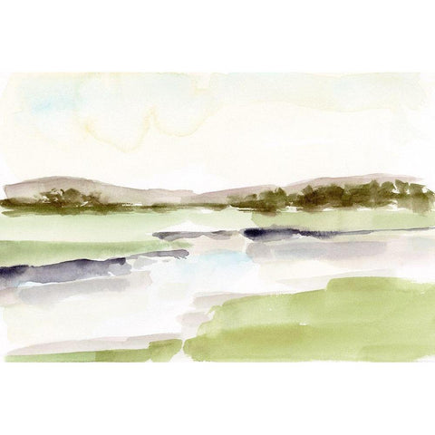 Lake Horizon I White Modern Wood Framed Art Print by Harper, Ethan