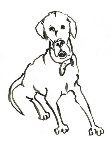 WAG: The Dog I Black Ornate Wood Framed Art Print with Double Matting by Binder, Vanessa