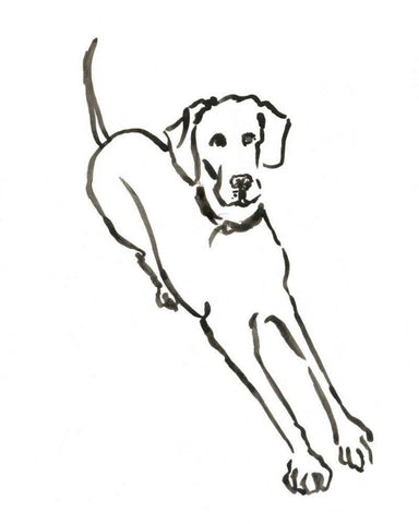 WAG: The Dog II White Modern Wood Framed Art Print with Double Matting by Binder, Vanessa